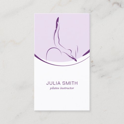 Pilates instructor card with two pilates poses