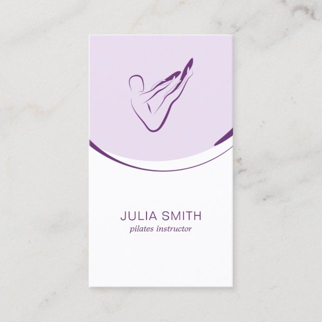 Pilates instructor card with two pilates poses (Front)