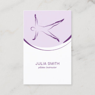 Pilates instructor card with two pilates poses
