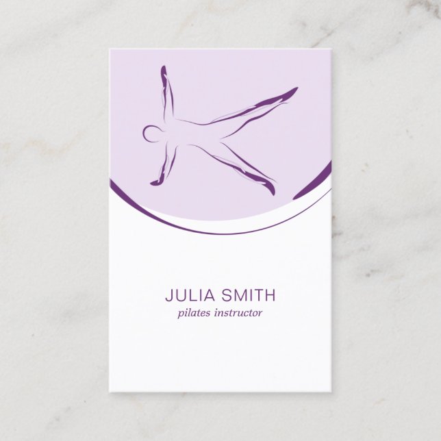 Pilates instructor card with two pilates poses (Front)