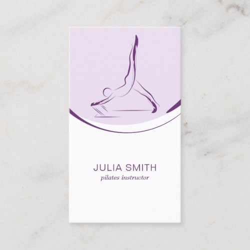 Pilates instructor card with two pilates poses