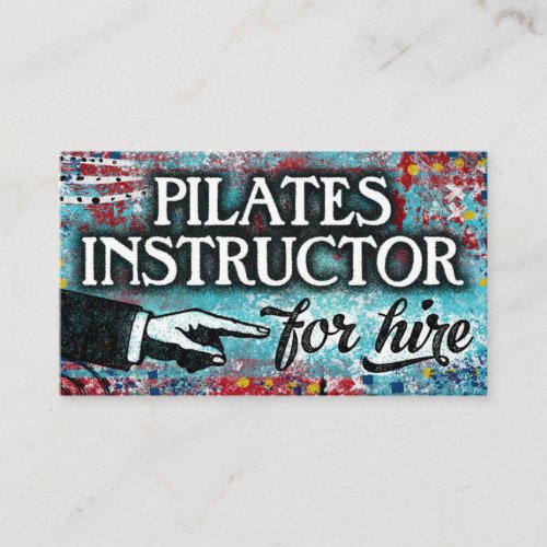 Pilates Instructor For Hire Business Cards _ Blue 