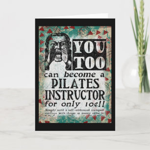 Pilates Instructor Greeting Card - Funny Retro