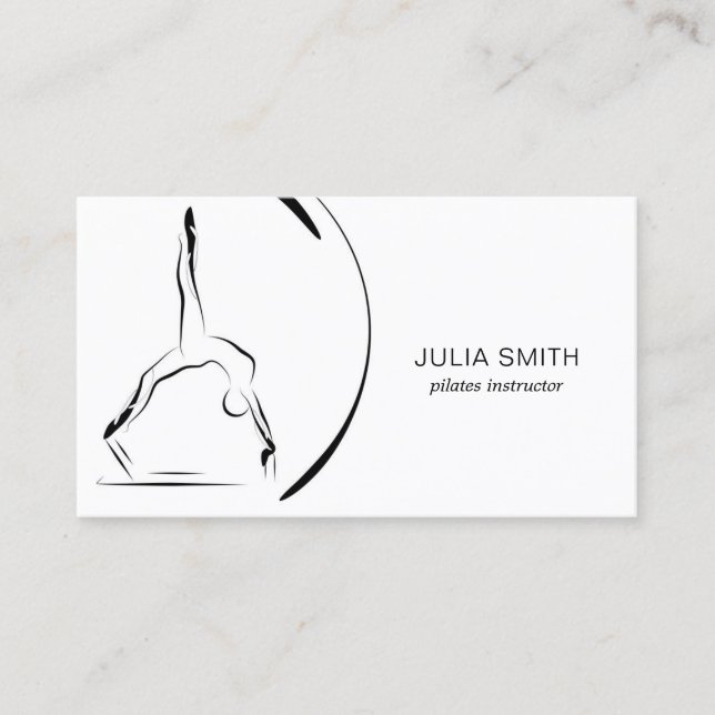 Pilates Instructor Pilates Poses Pilates Reformer Business Card (Front)