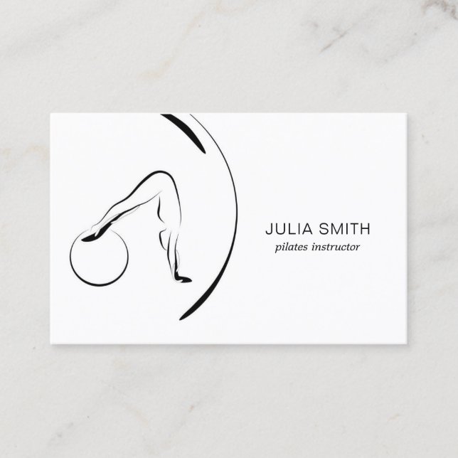 Pilates Instructor Pilates Poses with Pilates Ball Business Card (Front)