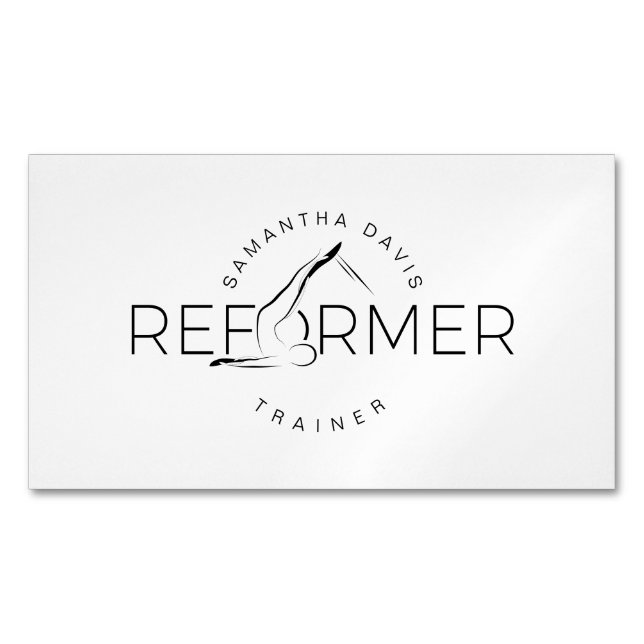 Pilates Instructor Pilates Reform  Business Card Magnet (Front)