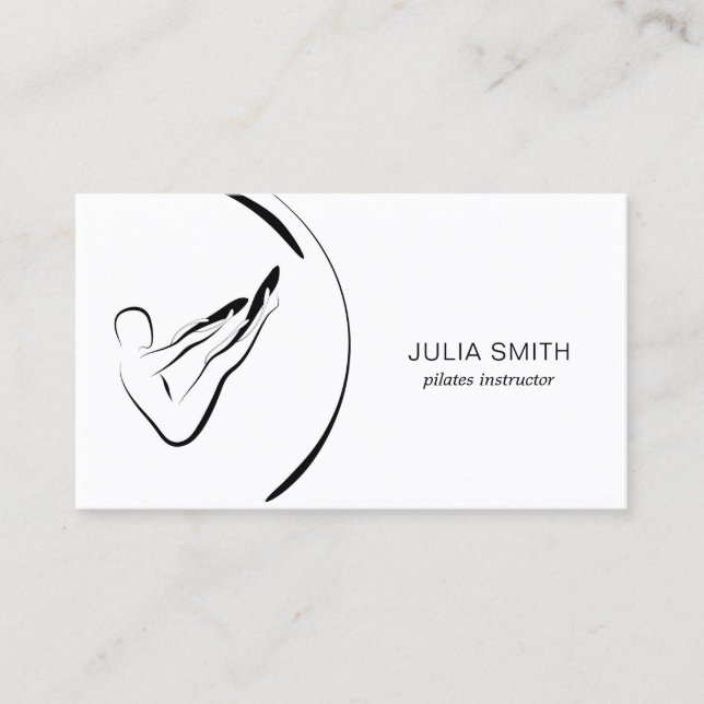 Pilates Instructor  Pilates Rocker Pose Business Card (Front)
