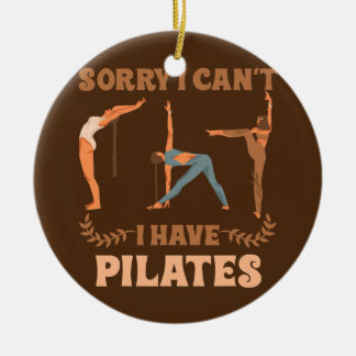 Pilates Instructor Women Sports Funny Pilates Ceramic Ornament