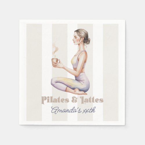 Pilates & Lattes Wellness Experience Birthday Napkins