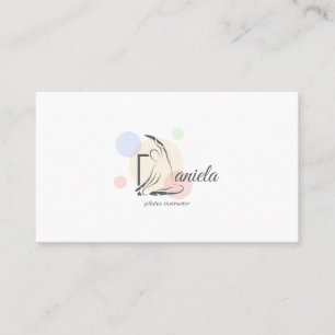 Pilates  Letter D Pose   Monogram Letter D Pilates Business Card