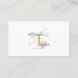 Pilates Letter T Pose Monogram Letter T Pilates Business Card