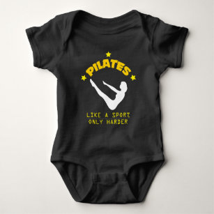 Pilates Like A Sport, Only Harder Funny Contrology Baby Bodysuit