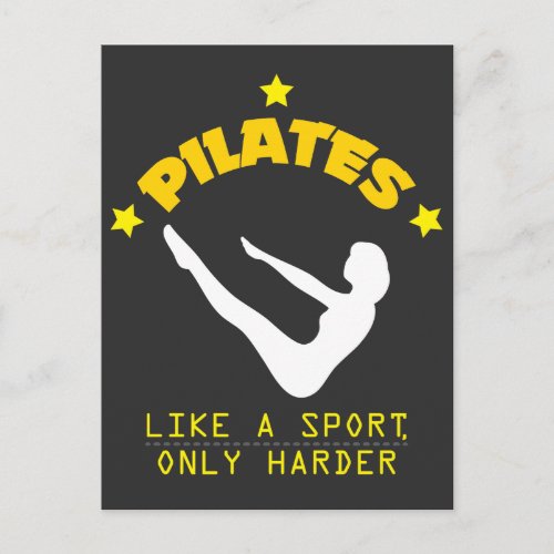 Pilates Like A Sport Only Harder Funny Contrology Postcard