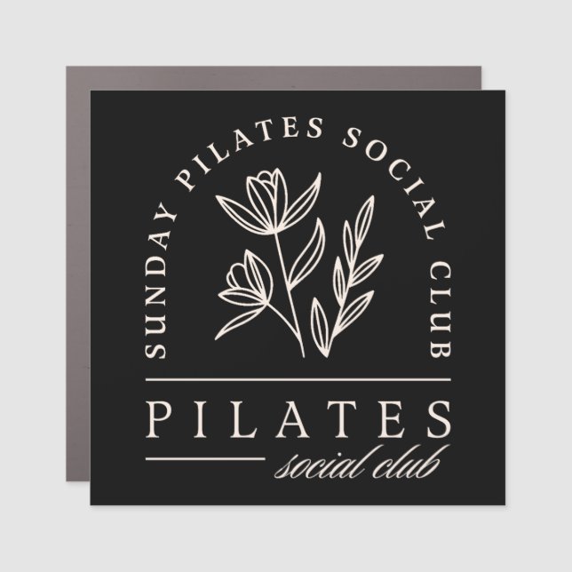 Pilates lovers group social club black aesthetic  car magnet (Front)
