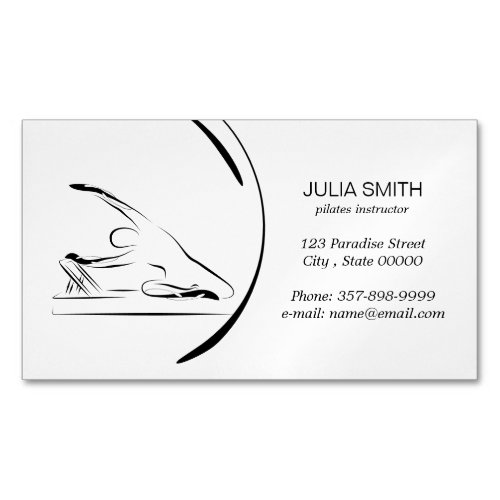 Pilates mermaid pose on the reformer business card magnet