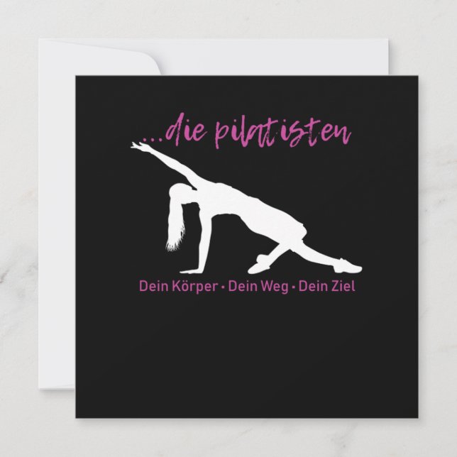 Pilates Pilatisten Sport Fitness Gift Invitation (Front)