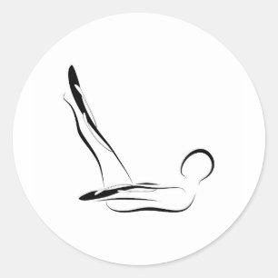 Pilates pose classic round sticker