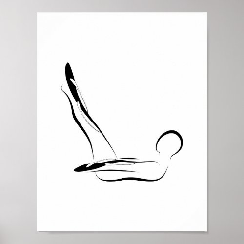 Pilates Pose Minimal Pilates Pose Abstract Pilates Poster