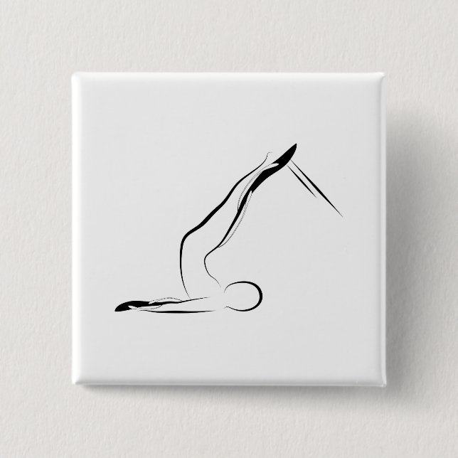 Pilates pose pinback button (Front)