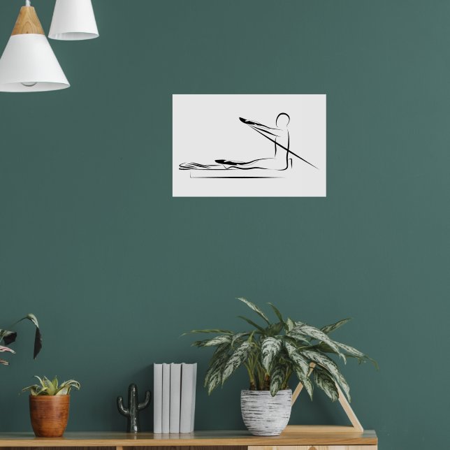 Pilates Pose Rowing on the Reformer Poster (Living Room 1)