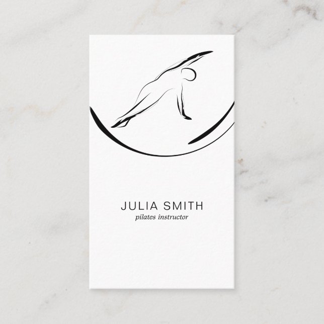 Pilates Pose Side Bend Business Card (Front)