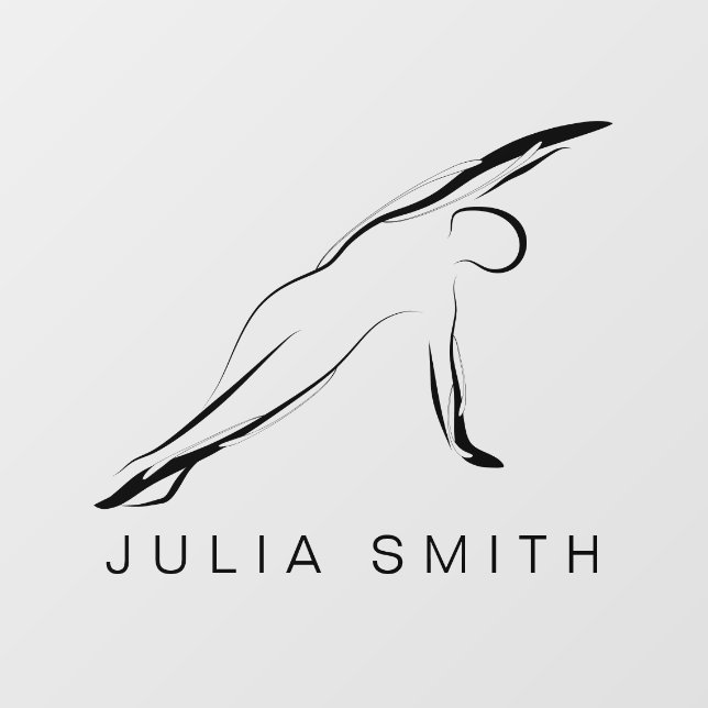 Pilates Pose Side Bend Wall Decal (Front)