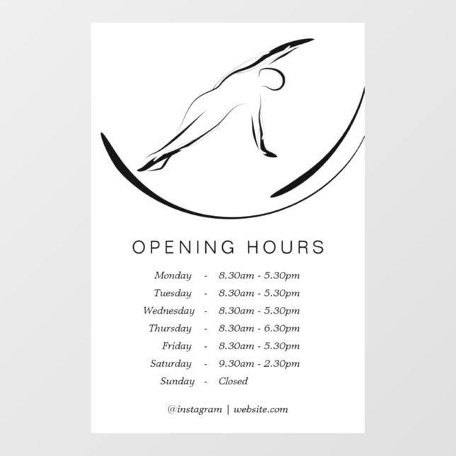 Pilates Pose Side Bend Window Cling (Sheet)