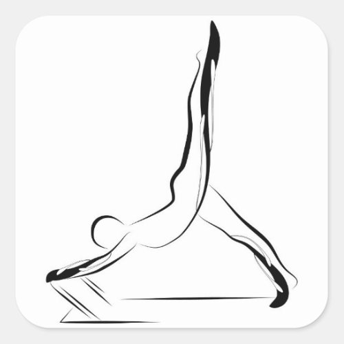 Pilates pose square sticker