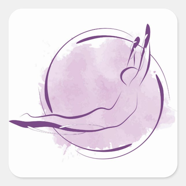 Pilates pose square sticker (Front)