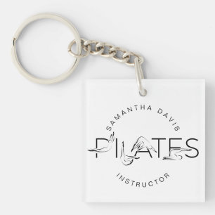 Pilates Poses in Pilates Word Keychain