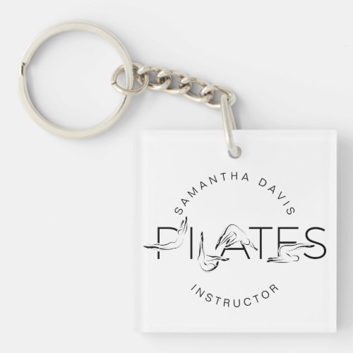 Pilates Poses in Pilates Word Keychain