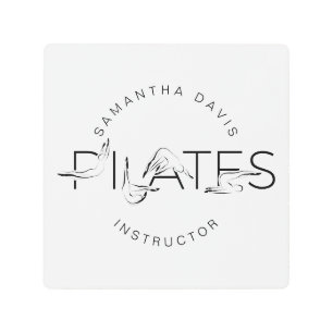 Pilates Poses in Pilates Word Metal Print