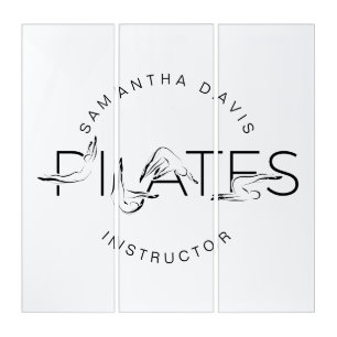 Pilates Poses in Pilates Word Triptych