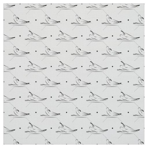 Pilates poses pattern fabric