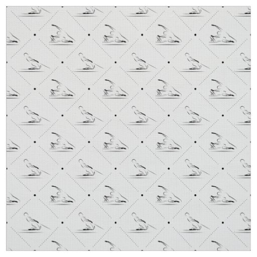 Pilates poses pattern fabric
