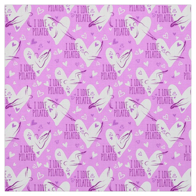 Pilates Poses Seamless Pattern in magenta color Fabric (Swatch)