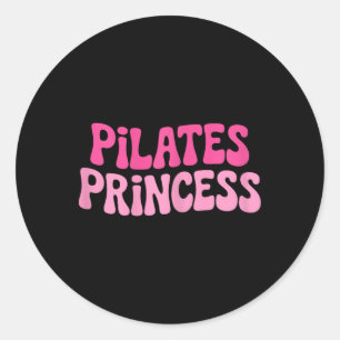 Pilates Princess Meditation Fitness Yoga  Classic Round Sticker