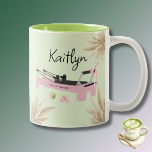 Pilates Princess Pink Reformer & Matcha Two-Tone Coffee Mug