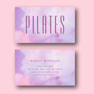 Pilates Purple Holographic Business Card