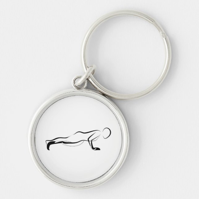 Pilates Push Up Pose - Mat Keychain (Front)