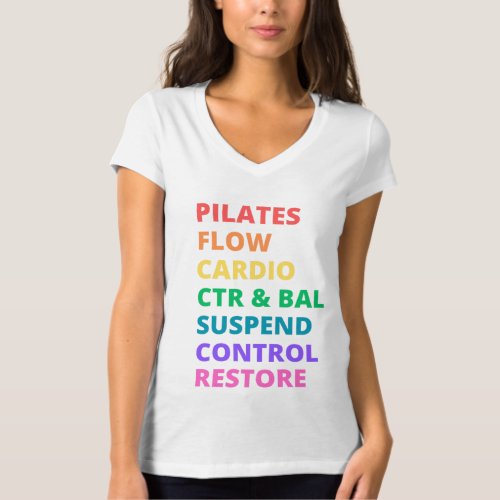 Pilates Rainbow Words T_Shirt