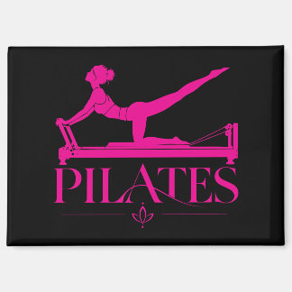 Pilates Reformer Black and Hot Pink Magnet