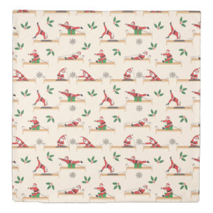 Pilates Reformer Santa Seamless Christmas Patterns Duvet Cover