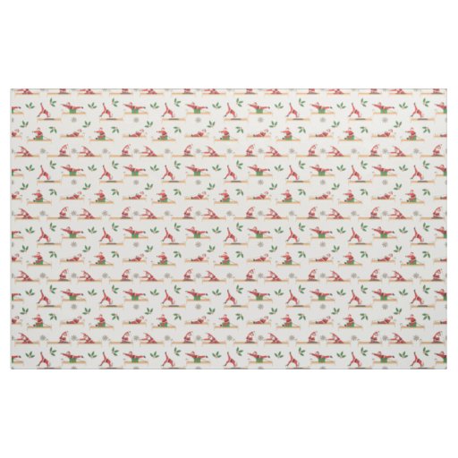 Pilates Reformer Santa Seamless Christmas Patterns Fabric