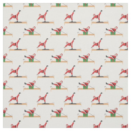 Pilates Reformer Santa Seamless Christmas Patterns Fabric