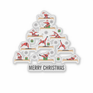 Pilates Santa Reformer Christmas Sticker