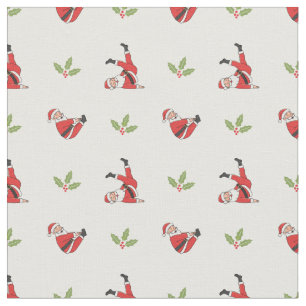 Pilates Santa Seamless Christmas Patterns Fabric