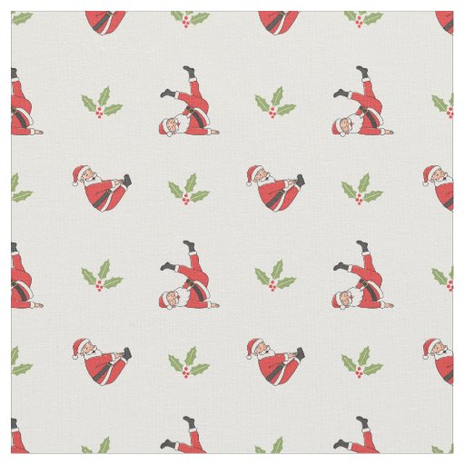 Pilates Santa Seamless Christmas Patterns Fabric
