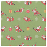Pilates Santa Seamless Christmas Patterns Fabric