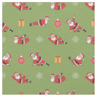 Pilates Santa Seamless Christmas Patterns Fabric